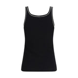 PINKO Black Cotton Sleeveles T-Shirt