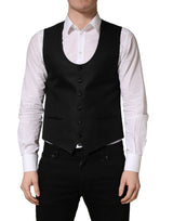 Dolce & Gabbana Black Stripe Single Breasted Waistcoat Vest
