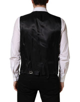 Dolce & Gabbana Black Wool Single Breasted Waistcoat Vest