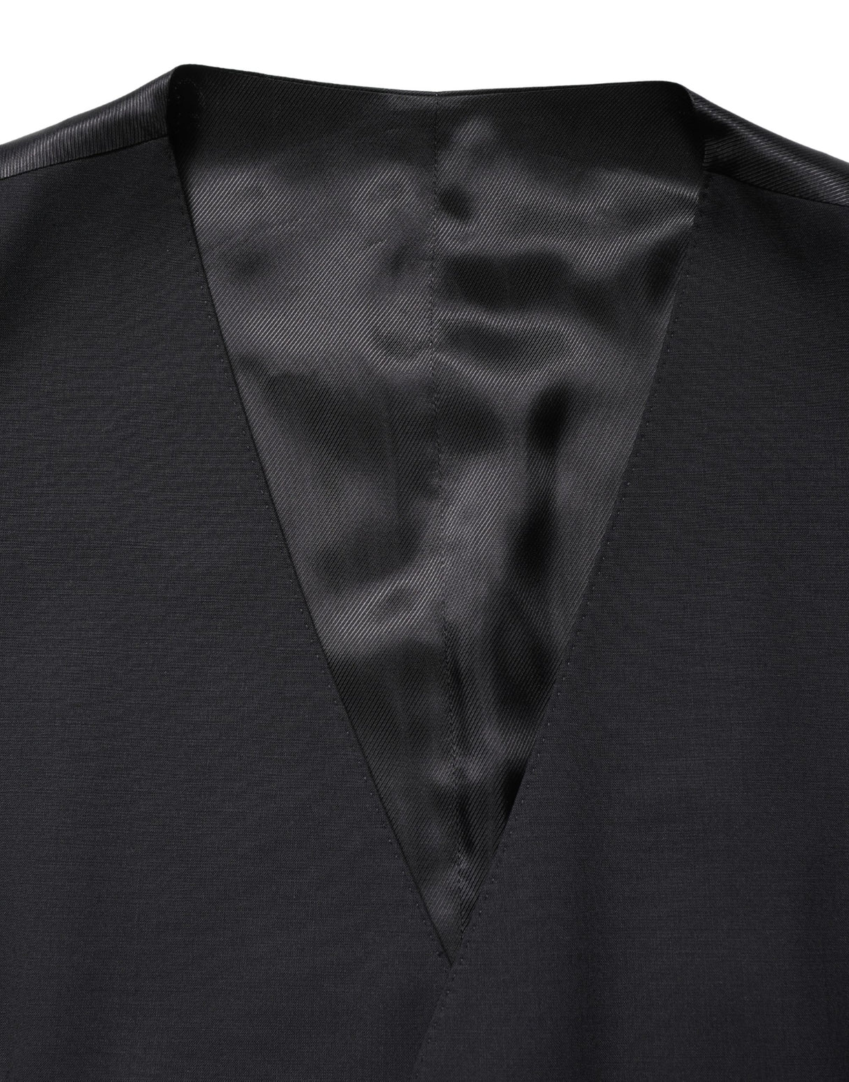 Dolce & Gabbana Black Wool Single Breasted Waistcoat Vest