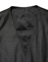Dolce & Gabbana Dark Gray Wool Dress Formal Waistcoat Vest