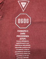 Dolce & Gabbana Maroon Print Round Neck Short Sleeve T-shirt