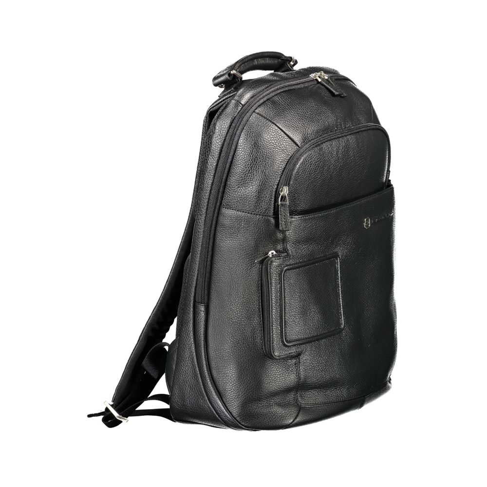 Piquadro Black Leather Men's Backpack