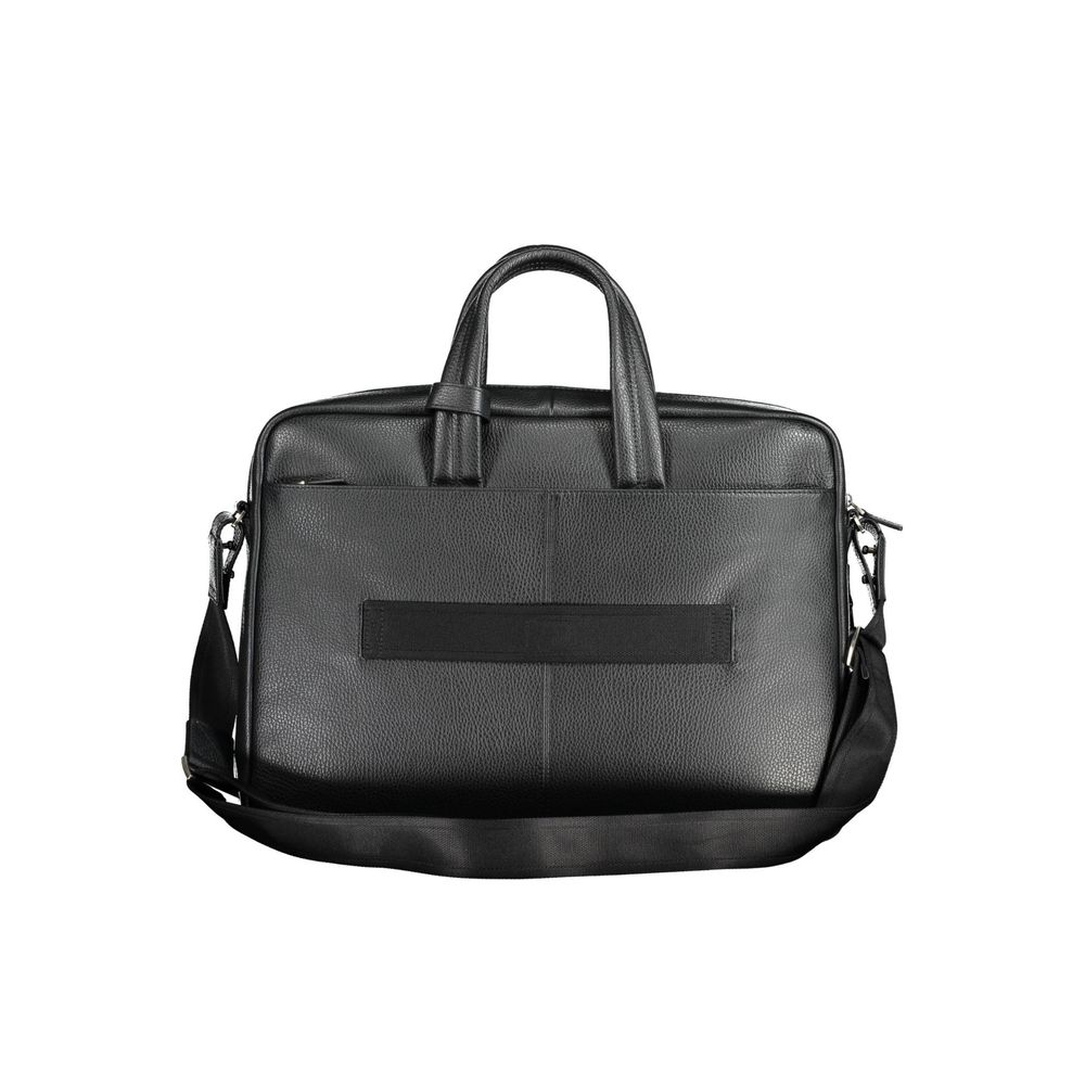 Piquadro Nero Leather Men Briefcase