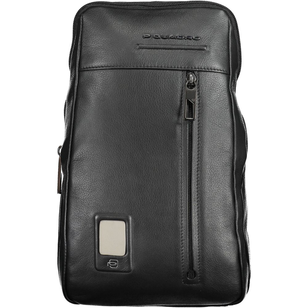 Piquadro Nero Leather Mens Shoulder Bag