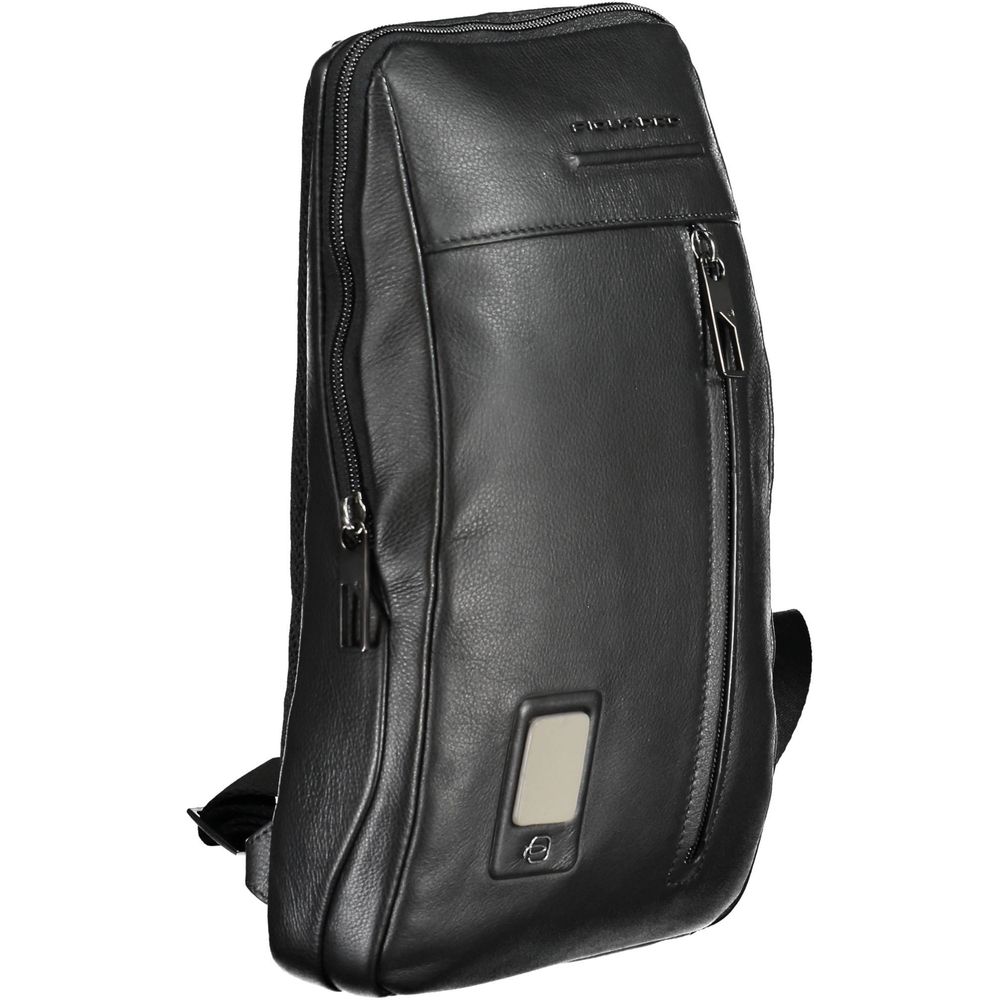 Piquadro Nero Leather Mens Shoulder Bag