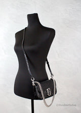 Marc Jacobs The Mini Shoulder Bag Black Embossed Leather Crossbody Bag