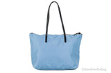 Versace Portuna Medusa Medium Cornflower Blue Nylon Leather Tote Bag Purse