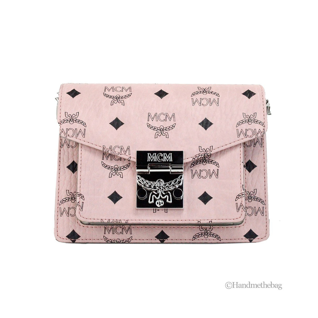 MCM Signature Patricia Leather Mini Flap Lock Crossbody Bag