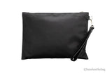 Versace Large Black Nylon Fabric Medusa Convertible Pouch Clutch Wristlet Bag