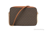 Michael Kors Women'S Jet Set East West Crossbody Handbag Saffiano, Brown Gold, Large