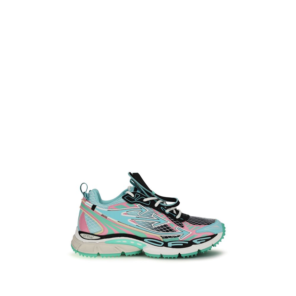 Off-White Multicolor Polyester Athletic Sneakers