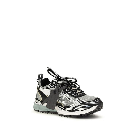 Off-White Gray Polyurethane Athletic Sneakers