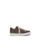 Brunello Cucinelli Brown Calf Leather Bos Taurus Low Top Sneakers