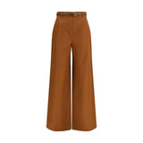 Max Mara Brown Cotton Casual Pants