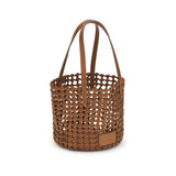 Staud Brown Calf Leather Bos Taurus Backet Bag