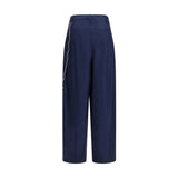 Darkpark Blue Cotton Casual Pants