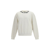 Palm Angels White Cotton Sweatshirt