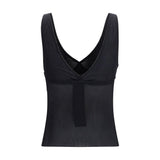 Saint Laurent Black Silk Sleeveles T-Shirt