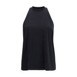 Darkpark Black Cotton Sleeveles T-Shirt