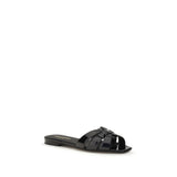 Saint Laurent Black Calf Leather Bos Taurus Ballet Flats