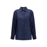 Lardini Blue Linen Dress Shirt