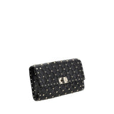 Valentino Garavani Black Calf Leather Bos Taurus Shoulder Bag
