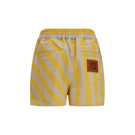 Fendi Bicolor Cotton Bermuda Shorts