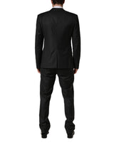 Dolce & Gabbana Black Wool Slim Fit Formal 3 Piece Men Suit