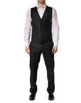 Dolce & Gabbana Black Wool Slim Fit Formal 3 Piece Men Suit