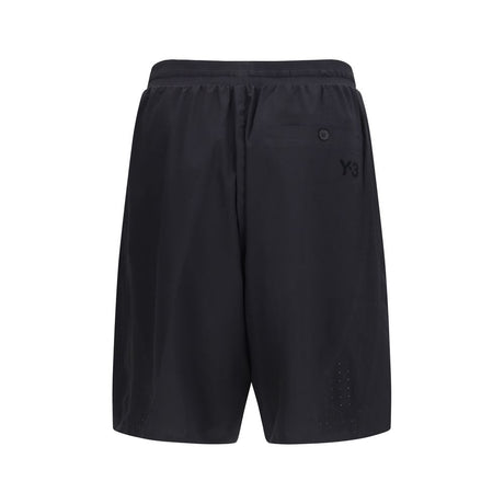 Y-3 Black Polyester Bermuda Shorts