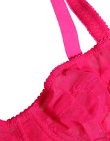 Dolce & Gabbana Pink Lace Mesh Underwire Balconnet Bra Underwear