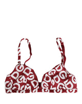 Dolce & Gabbana Red Logo Monogram Cotton Soft Cup Bra Underwear