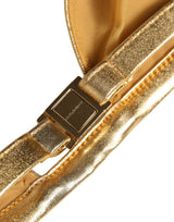 Dolce & Gabbana Gold-Tone Triangle Bikini Top DG Logo Swimwear