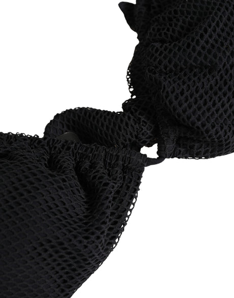 Dolce & Gabbana Black Padded Triangle Halter Bikini Top Swimwear