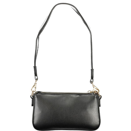Mario Valentino Nero Poliuretano Women's Handbag with Adjustable Shoulder Strap