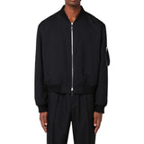 Jil Sander Black Polyester Bomber