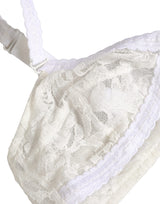 Dolce & Gabbana White Cotton Lace Wireless Soft Cup Bra Underwear