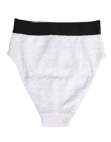 Dolce & Gabbana White Black Sequin High Waist Panty Underwear