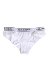 Dolce & Gabbana White Cotton Logo Waistband Brief Panty Underwear