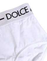 Dolce & Gabbana White Nylon Logo Waistband Panty Underwear