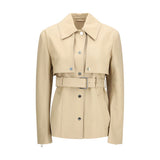 Max Mara Beige Lamb Ovis Aries Aries Leather Jacket