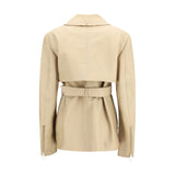 Max Mara Beige Lamb Ovis Aries Aries Leather Jacket