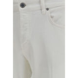 PT Torino White Cotton Tapered Jeans