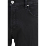 PT Torino Black Cotton Tapered Jeans