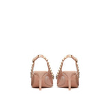 Valentino Garavani Beige Calfskin Mid Heel Pumps