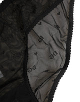 Dolce & Gabbana Black Sheer Mesh Lace Logo Brief Panty Underwear