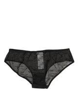 Dolce & Gabbana Black Sheer Mesh Lace Logo Brief Panty Underwear