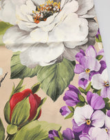 Dolce & Gabbana Beige Floral Silk Tank Short Chemise Sleepwear