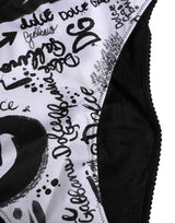Dolce & Gabbana Black White Graphic Logo High Brief Underwear